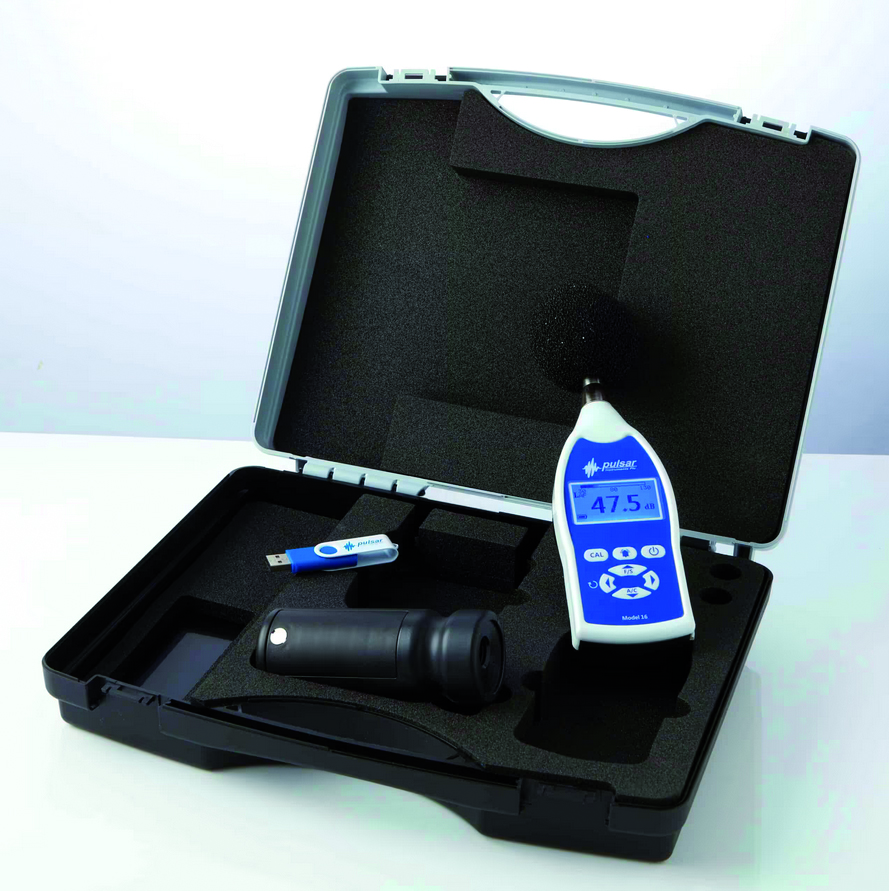 Pulsar Modell 16 Schallpegelmesser Kit mit Kalibrator und Koffer