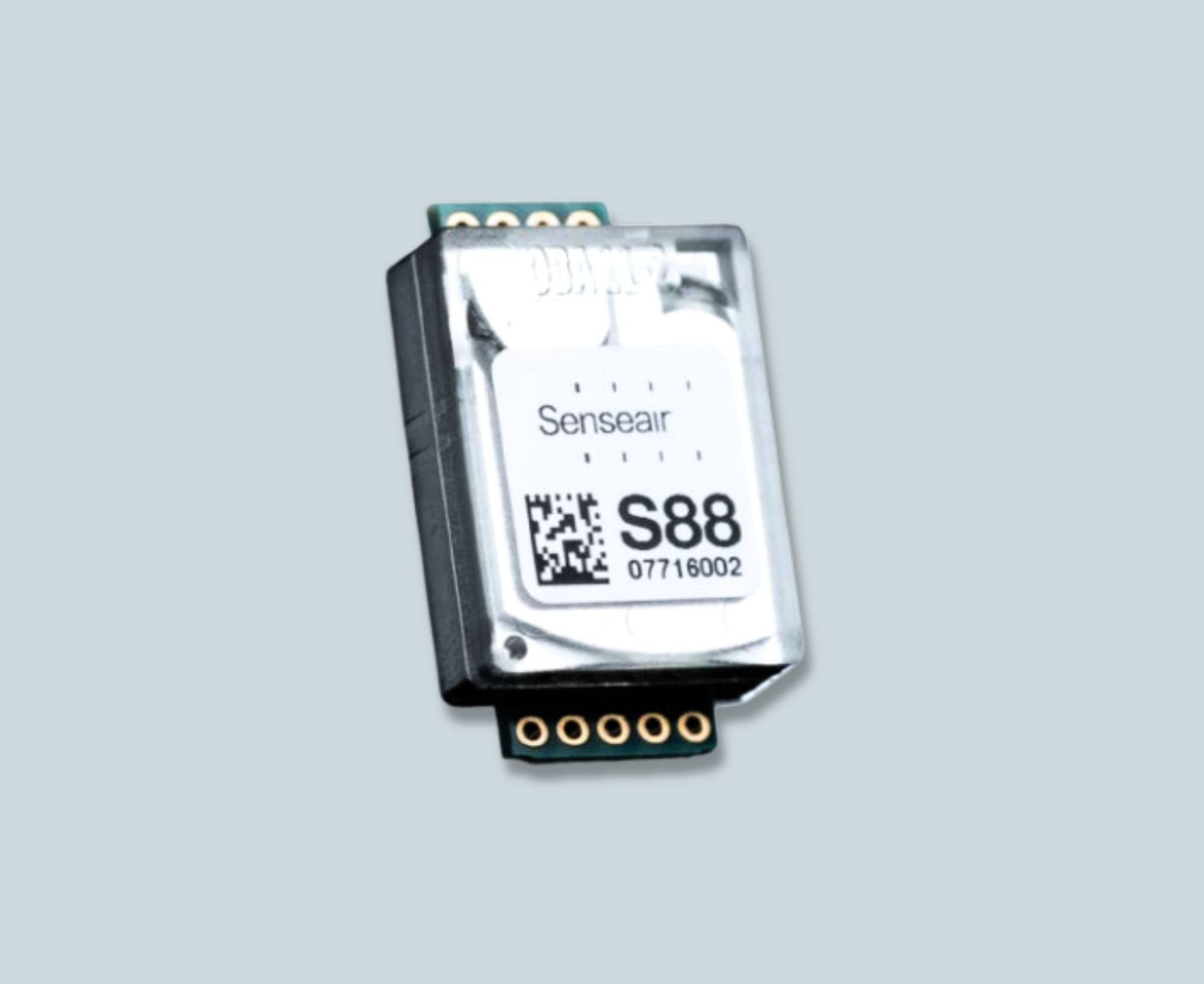SenseAir S88 Sensormodul mit Anschlusskontakten in Produktansicht